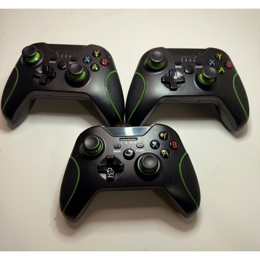 Lot of 3 Wireless Game‎ Controllers FLX-01 Black/Green Untested As-Is  (B5)